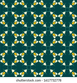 vector illustration yellow light sunny green mint olive forest mandala floral creative seamless design background