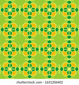 vector illustration yellow light sunny green mint olive forest mandala floral creative seamless design background