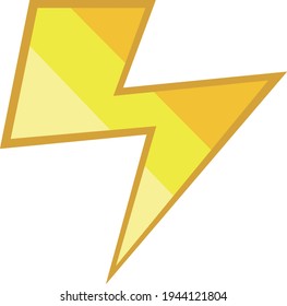 Vector illustration of a yellow lightning bolt emoticon