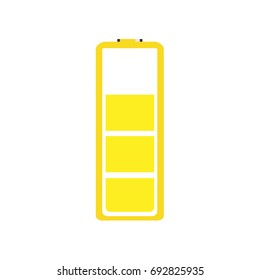 Vector illustration yellow low battery  icon.