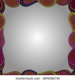 Vector illustration. Illustration in yellow, magenta and white colors. Seamless pattern. Quadrate frames doodles.