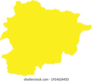 vector illustration of Yellow map of Andorra