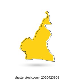 Vector Illustration of the yellow Map of Cameroon on White Background