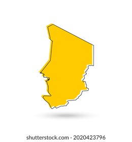 Ilustración vectorial del mapa amarillo de Chad sobre fondo blanco
