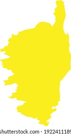 vector illustration of Yellow map of Corsica