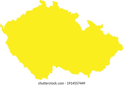 ilustración vectorial del mapa amarillo de la República Checa