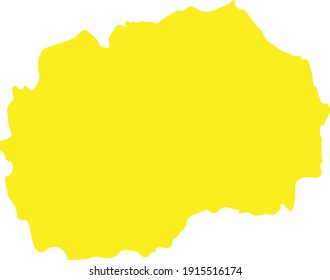 vector illustration of Yellow map of North Macedonia