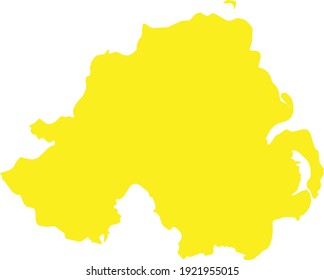 vector illustration of Yellow map of North Ireland