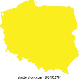 vector illustration of Yellow map of Poland