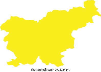 vector illustration of Yellow map of Slovenia