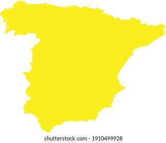 vector illustration of Yellow map of Spain