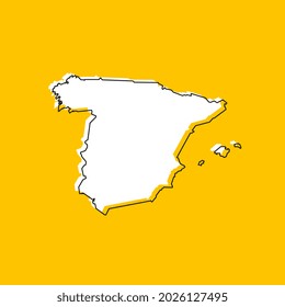 Vector Illustration of the yellow Map of Spain on yellow Background