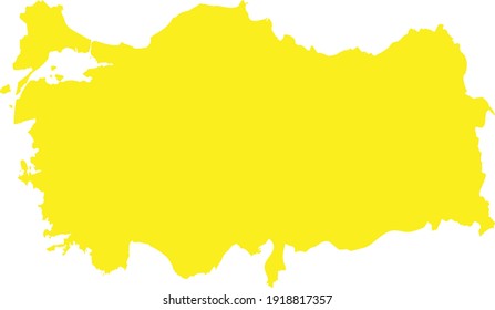ilustración vectorial del mapa amarillo de Turquía