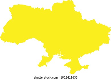 vector illustration of Yellow map of Ukraine