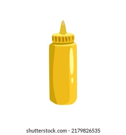 vector illustration of yellow mayonnaise sauce, flat cartoon design style.