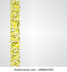 Vector illustration of Yellow Metallic Bitcoin Strip
