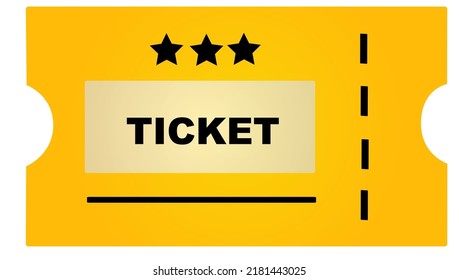 Die Vektorgrafik der gelben minimalistischen Tickets kann für Webdesign als Banner, für Flyer, Karte, Broschüre verwendet werden.  