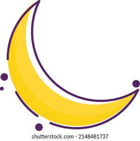 ilustración vectorial de la caricatura de la luna amarilla