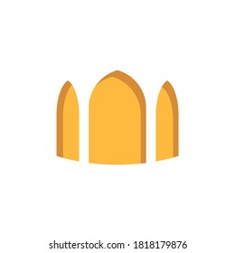 vector illustration of a yellow mosque door icon with a flat style design that can be used for design purposes