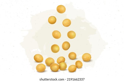 vector illustration of yellow mustard seeds isolated on white background