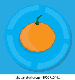 Vector illustration of yellow orange fruit and it is beneficial for skin health because it contains vitamin C.