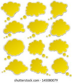 Vektorgrafik von gelben Papierwolken. EPS10.