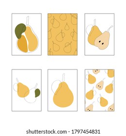 vector illustration with yellow pear