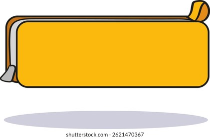 Ilustração vetorial de um estojo de lápis amarelo isolado sobre um fundo branco.