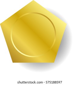 Ilustración vectorial del icono del pentágono amarillo
