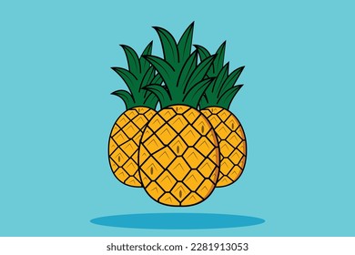 Vektorgrafik der gelben Ananas