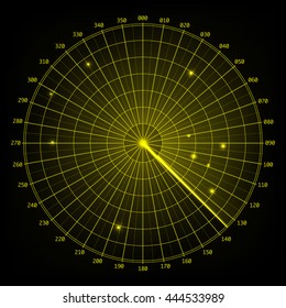 Vector illustration. yellow radar screen design element