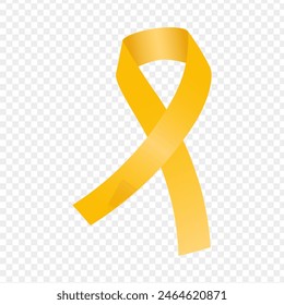 Vector illustration of yellow ribbon on transparent background