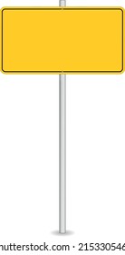 vector illustration of yellow road sign isolated on white background