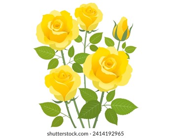 Ilustración vectorial de la rosa amarilla