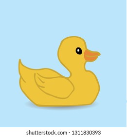 
A vector illustration of a yellow rubber duck