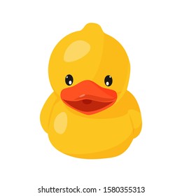 Vector illustration. Yellow rubber duck for bath.