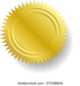 Vector Illustration of Yellow Seal Stamp Label Design

