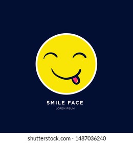 Vector Illustration of Yellow Smile Emoticon for Logo