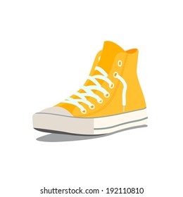 Vector illustration of yellow sneakers