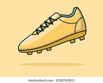 Vector Illustration of Yellow Soccer Cleats – Minimalist Sports Shoe Design.