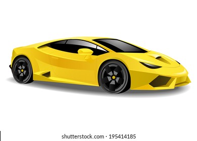 vector illustration of a yellow sports car