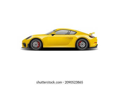 Vector illustration of yellow sports car. 3d car illustration.
