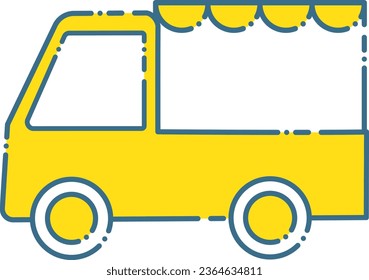 Vector illustration of yellow store truck