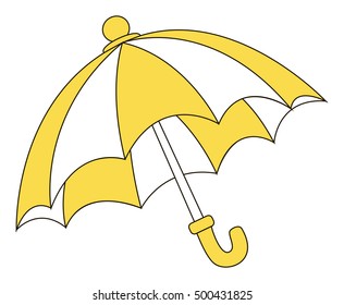 Vector illustration of the yellow stylish umbrella