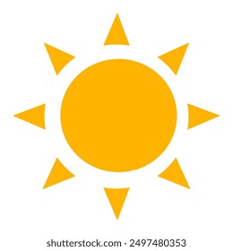 
vector illustration of yellow sun icon in flat style. summer symbol. sunshine sign. flat style sun.hot Weather icon.