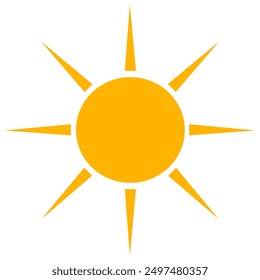 
vector illustration of yellow sun icon in flat style. summer symbol. sunshine sign. flat style sun.hot Weather icon.