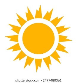 
vector illustration of yellow sun icon in flat style. summer symbol. sunshine sign. flat style sun.hot Weather icon.