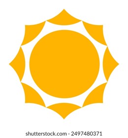 
vector illustration of yellow sun icon in flat style. summer symbol. sunshine sign. flat style sun.hot Weather icon.
