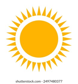 
vector illustration of yellow sun icon in flat style. summer symbol. sunshine sign. flat style sun.hot Weather icon.