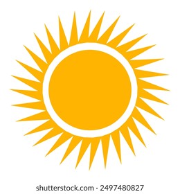 
vector illustration of yellow sun icon in flat style. summer symbol. sunshine sign. flat style sun.hot Weather icon.